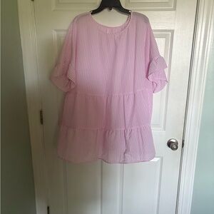 Pink Striped Women's Top